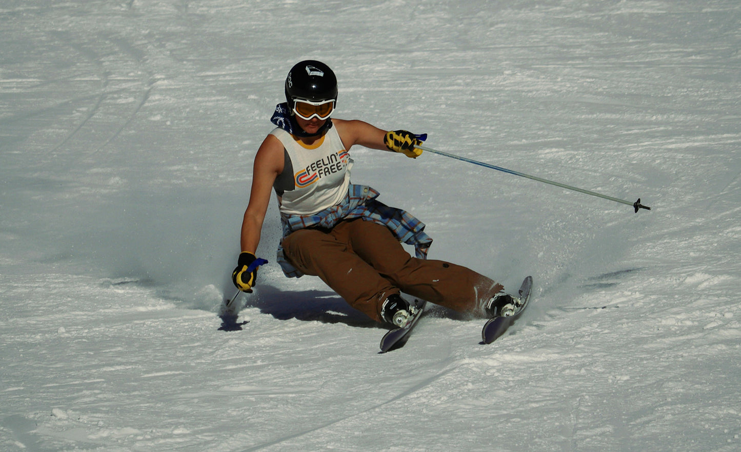 A person skiing. 