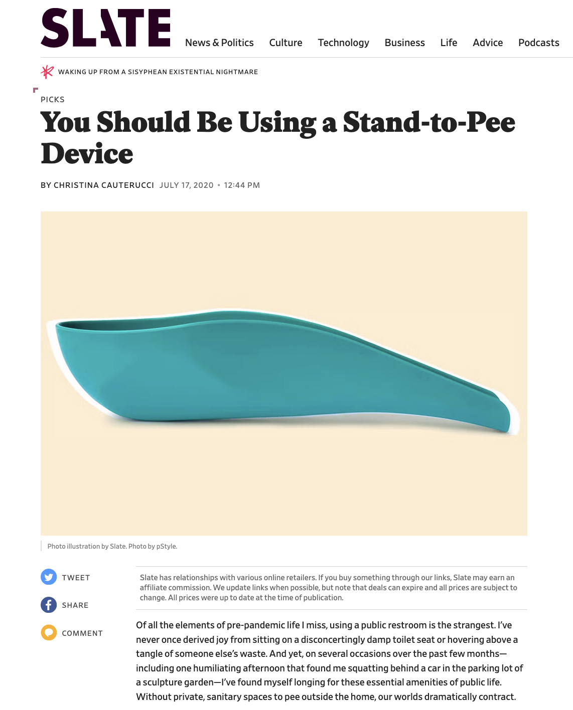 Screenshot of an article from Slate magazine. 